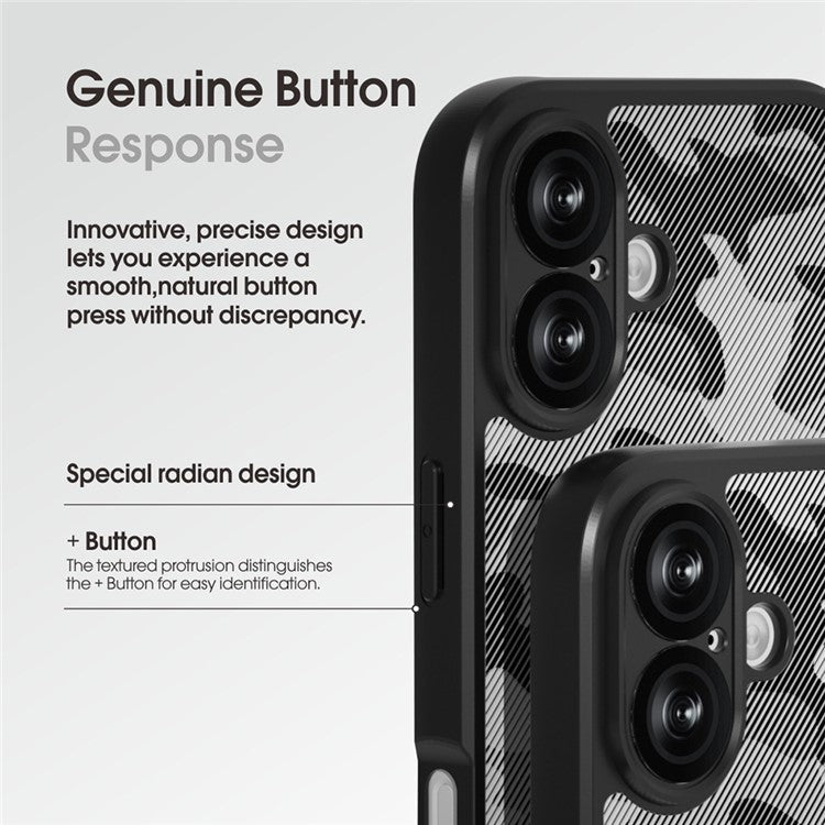 IBMRS For iPhone 16 Case TPU + PC Heavy Duty Shockproof Phone Cover Camera Protection - Matte Black