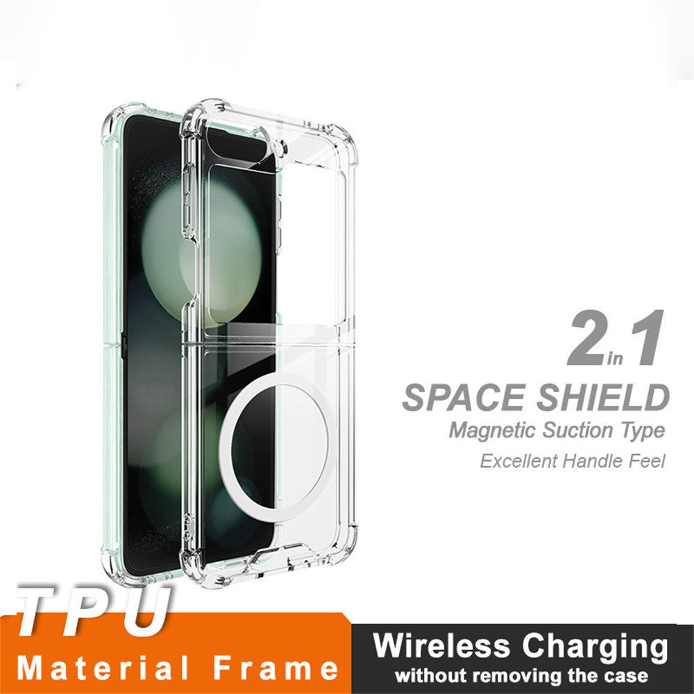 IMAK For Samsung Galaxy Z Flip7 FE 5G / Z Flip6 5G Clear Case Compatible with MagSafe Shockproof PC+TPU Phone Cover