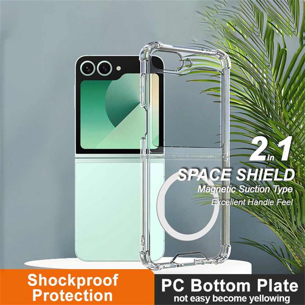 IMAK For Samsung Galaxy Z Flip7 FE 5G / Z Flip6 5G Clear Case Compatible with MagSafe Shockproof PC+TPU Phone Cover