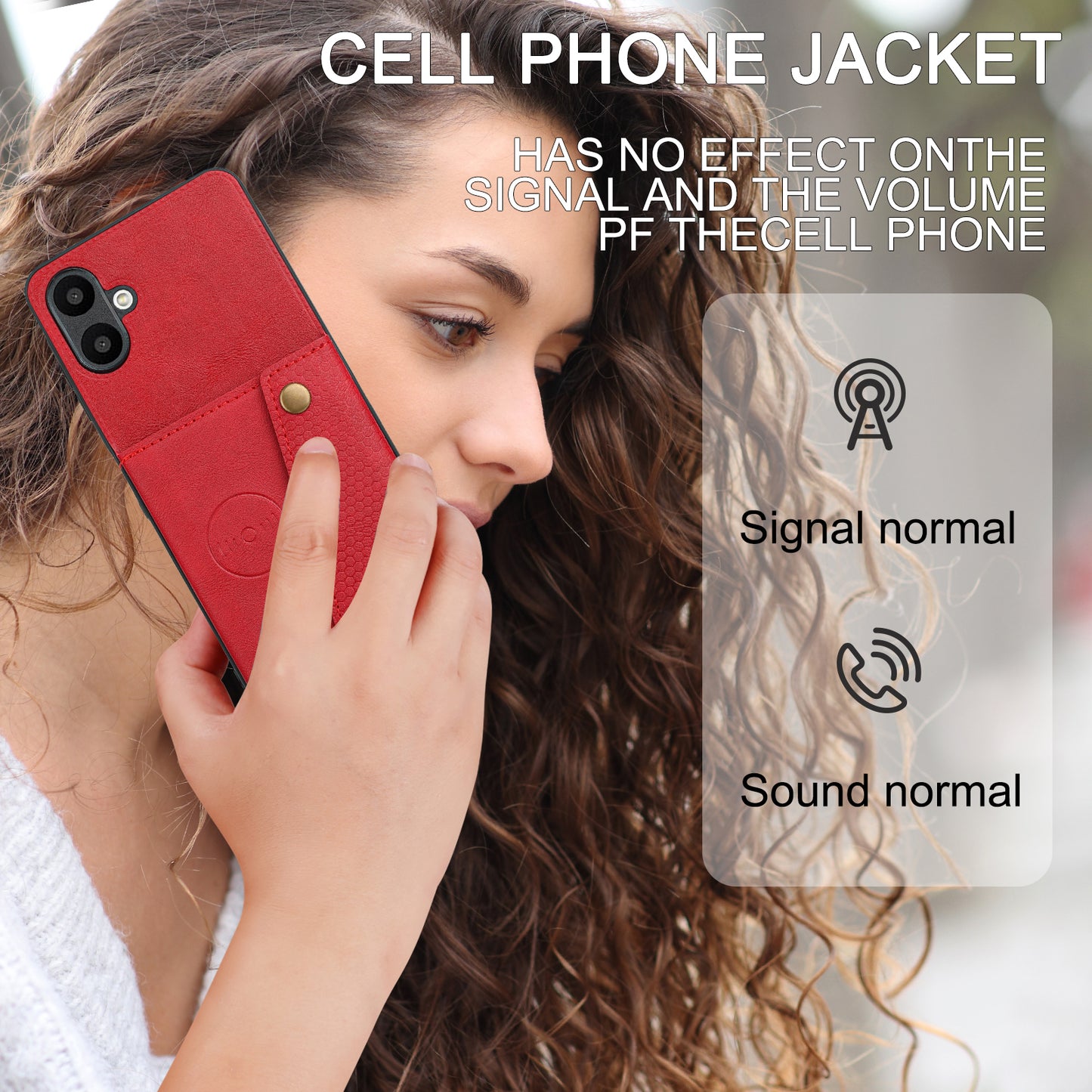 For Samsung Galaxy A06 Case Card Slots Kickstand Leather+TPU Phone Cover - Red