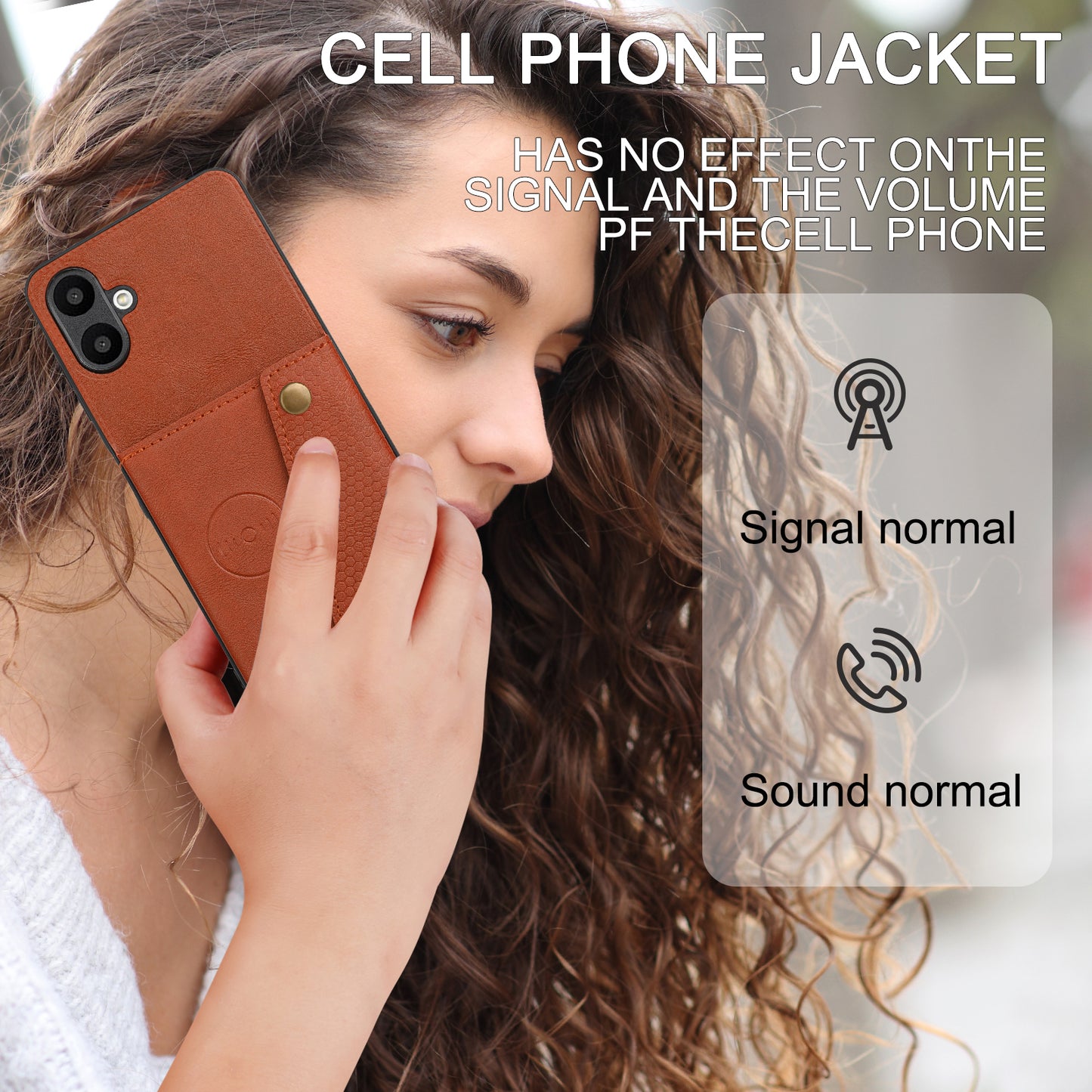 For Samsung Galaxy A06 Case Card Slots Kickstand Leather+TPU Phone Cover - Brown