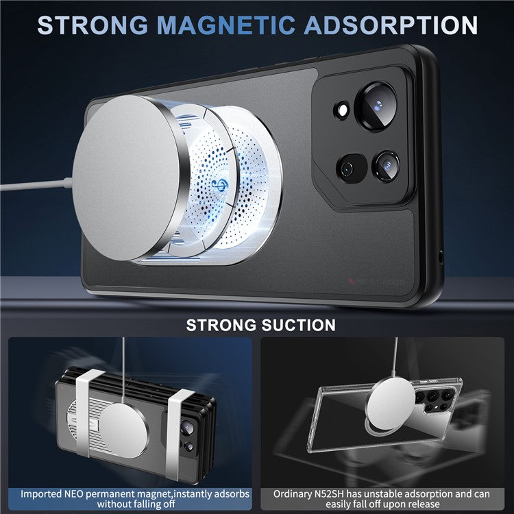 For Asus ROG Phone 8 5G / Phone 8 Pro 5G Magnetic Case Heat Dissipation Aromatherapy Kickstand Silicone+PC Phone Cover - Silver