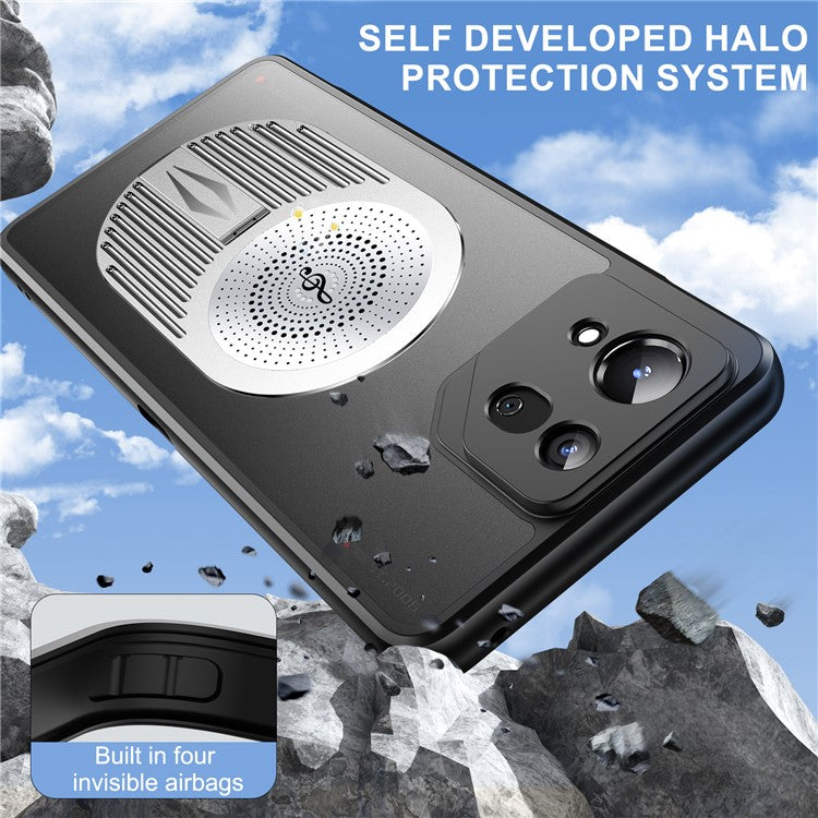 For Asus ROG Phone 8 5G / Phone 8 Pro 5G Magnetic Case Heat Dissipation Aromatherapy Kickstand Silicone+PC Phone Cover - Silver