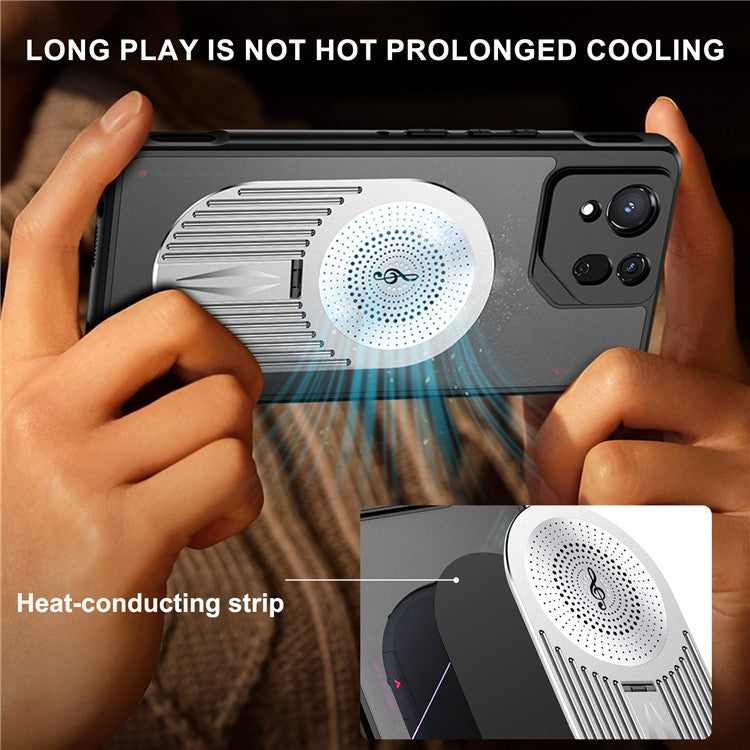 For Asus ROG Phone 8 5G / Phone 8 Pro 5G Magnetic Case Heat Dissipation Aromatherapy Kickstand Silicone+PC Phone Cover - Silver