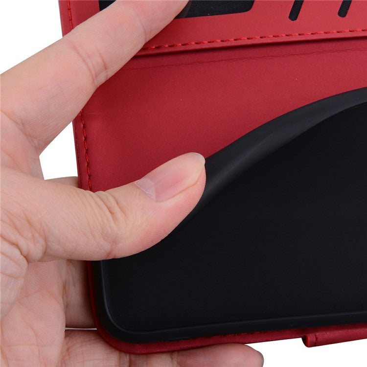 For iPhone 16 Case Cartoon Pattern Wallet Leather Phone Cover - Red