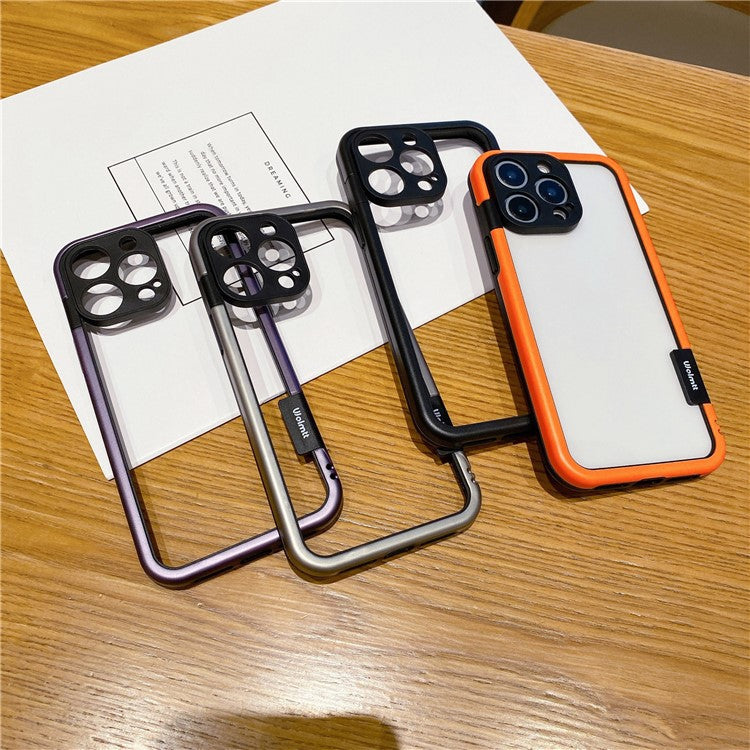 WOLMTT For iPhone 16 Pro Case Colorful Frame Soft TPU Clear Phone Cover - Black