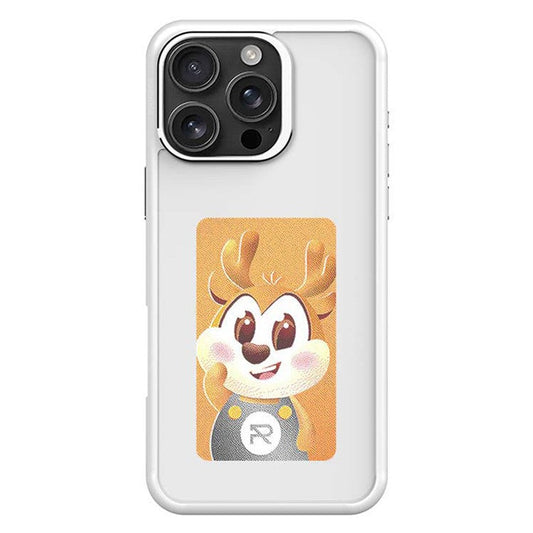 For iPhone 16 Pro E Ink Phone Cover 4-Color Display Pattern Customized Case - White