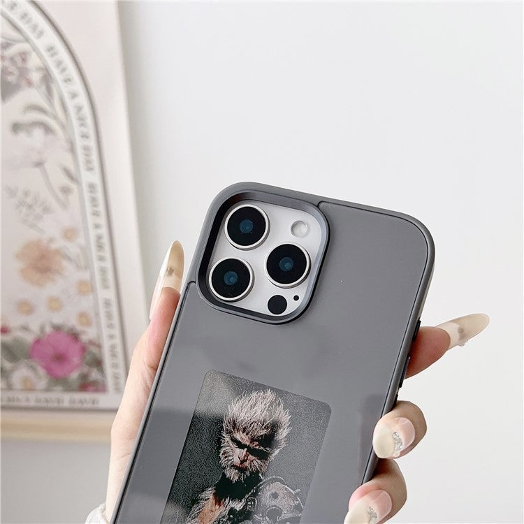 For iPhone 16 Pro E Ink Phone Cover 4-Color Display Pattern Customized Case - Pink