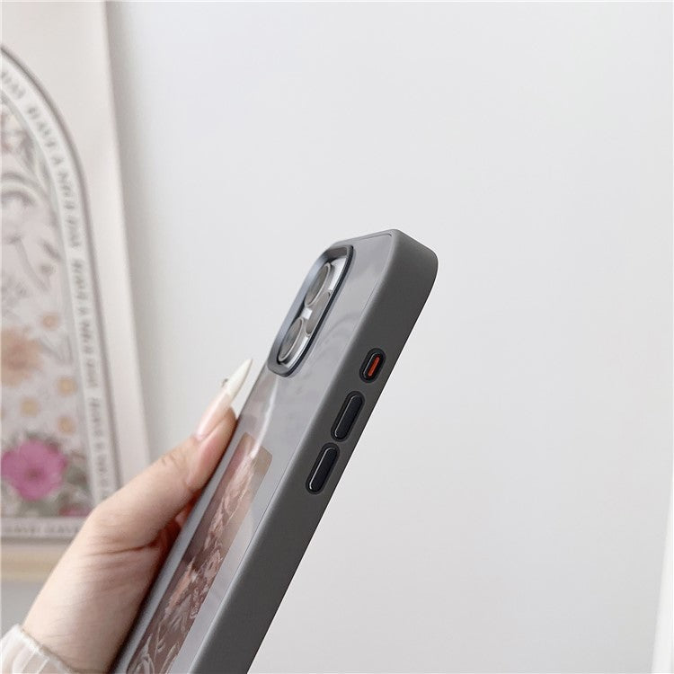 For iPhone 16 Pro E Ink Phone Cover 4-Color Display Pattern Customized Case - Pink