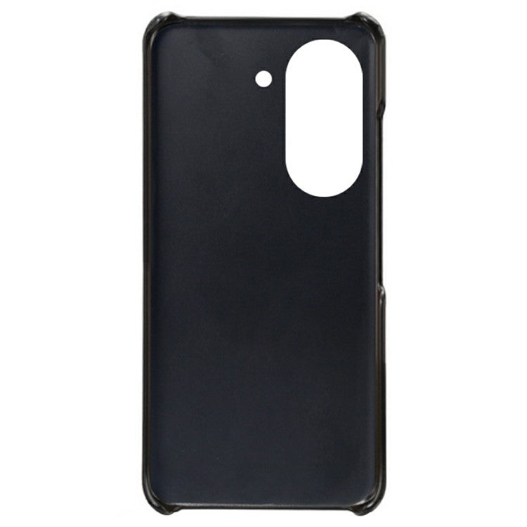For Asus Zenfone 9 5G Calf Texture PU Leather Coated Hard PC Case Shockproof Protective Phone Cover - Black