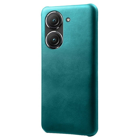 For Asus Zenfone 9 5G Calf Texture PU Leather Coated Hard PC Case Shockproof Protective Phone Cover - Green