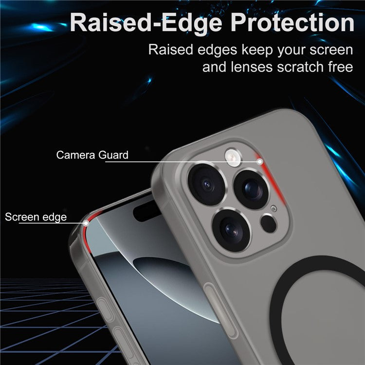 For iPhone 16 Pro Case Compatible with MagSafe Splicing Color Drop-Proof PC Phone Cover - Yellow