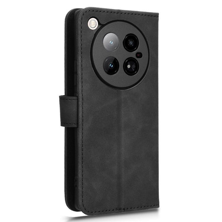 For Infinix Zero 40 4G Leather Case Skin-Feel Anti-Drop Wallet Flip Phone Cover - Black