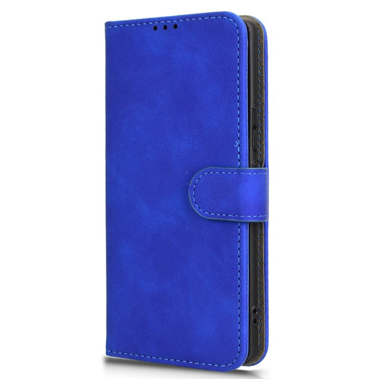 For Infinix Zero 40 4G Leather Case Skin-Feel Anti-Drop Wallet Flip Phone Cover - Blue