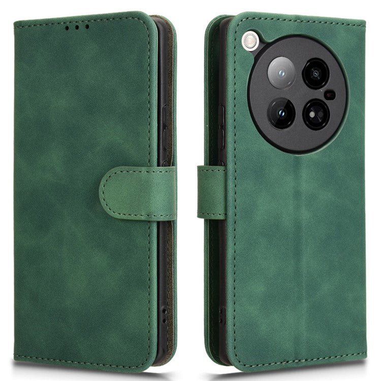 For Infinix Zero 40 4G Leather Case Skin-Feel Anti-Drop Wallet Flip Phone Cover - Green