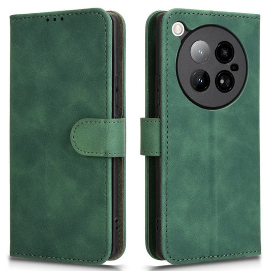 For Infinix Zero 40 4G Leather Case Skin-Feel Anti-Drop Wallet Flip Phone Cover - Green