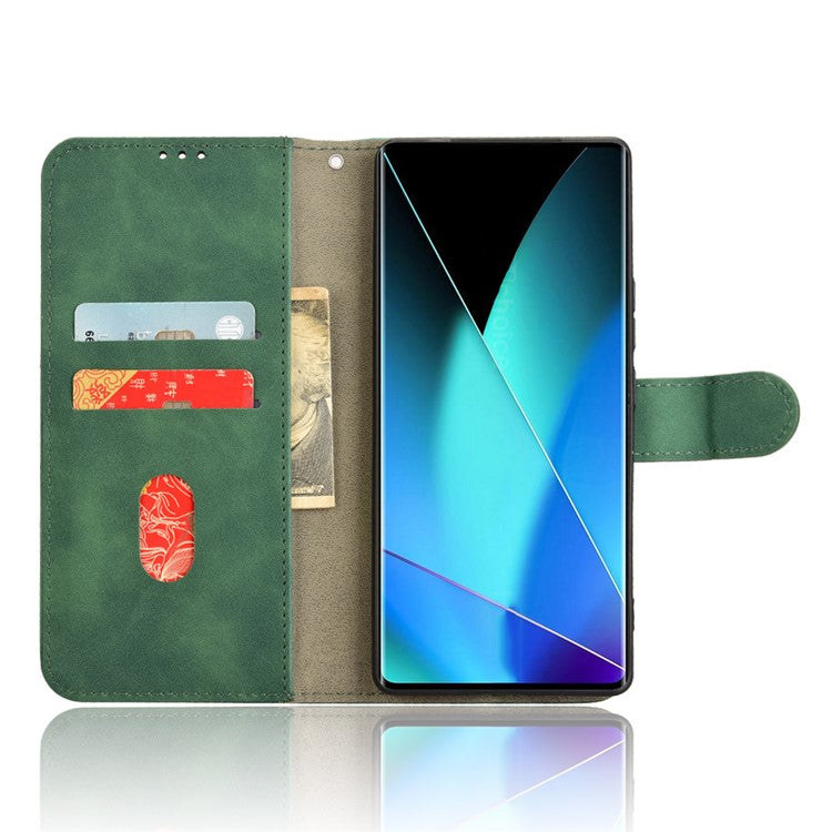 For Infinix Zero 40 4G Leather Case Skin-Feel Anti-Drop Wallet Flip Phone Cover - Green