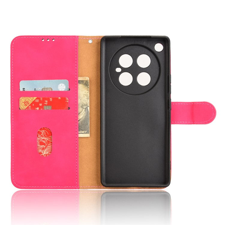 For Infinix Zero 40 4G Leather Case Skin-Feel Anti-Drop Wallet Flip Phone Cover - Rose