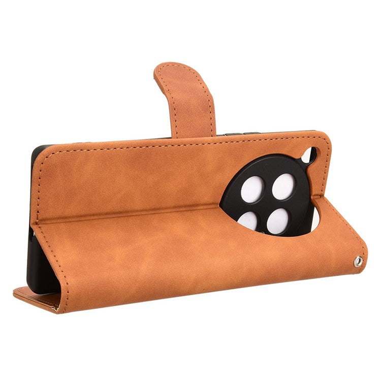 For Infinix Zero 40 4G Leather Case Skin-Feel Anti-Drop Wallet Flip Phone Cover - Brown