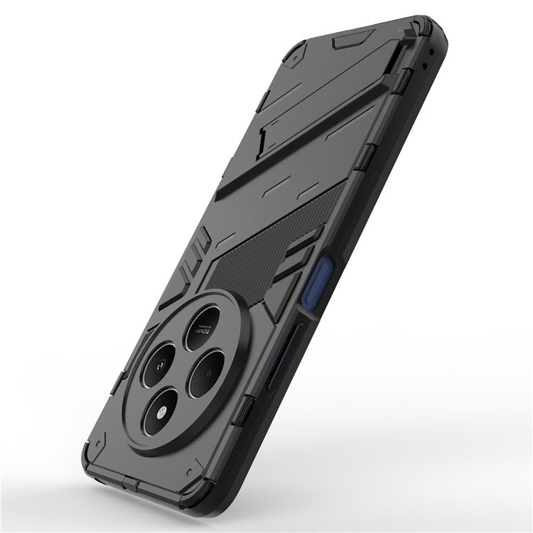For Xiaomi Poco C75 4G / Redmi 14R 5G / 14C 4G Case PC+TPU Shockproof Phone Cover with Kickstand - Black