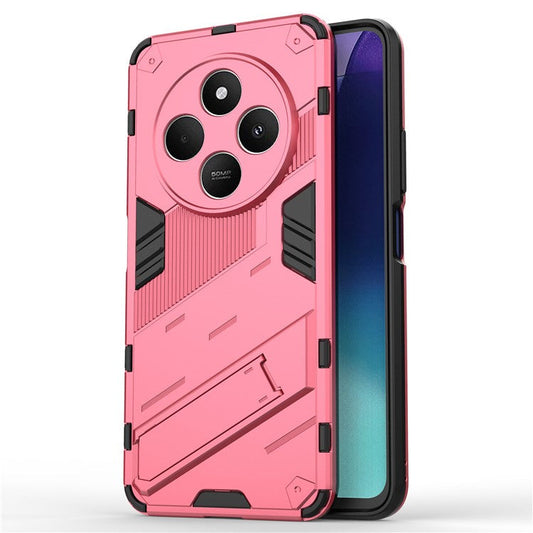For Xiaomi Poco C75 4G / Redmi 14R 5G / 14C 4G Case PC+TPU Shockproof Phone Cover with Kickstand - Rose