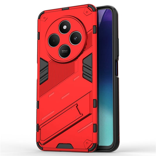 For Xiaomi Poco C75 4G / Redmi 14R 5G / 14C 4G Case PC+TPU Shockproof Phone Cover with Kickstand - Red