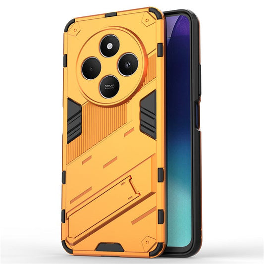 For Xiaomi Poco C75 4G / Redmi 14R 5G / 14C 4G Case PC+TPU Shockproof Phone Cover with Kickstand - Orange