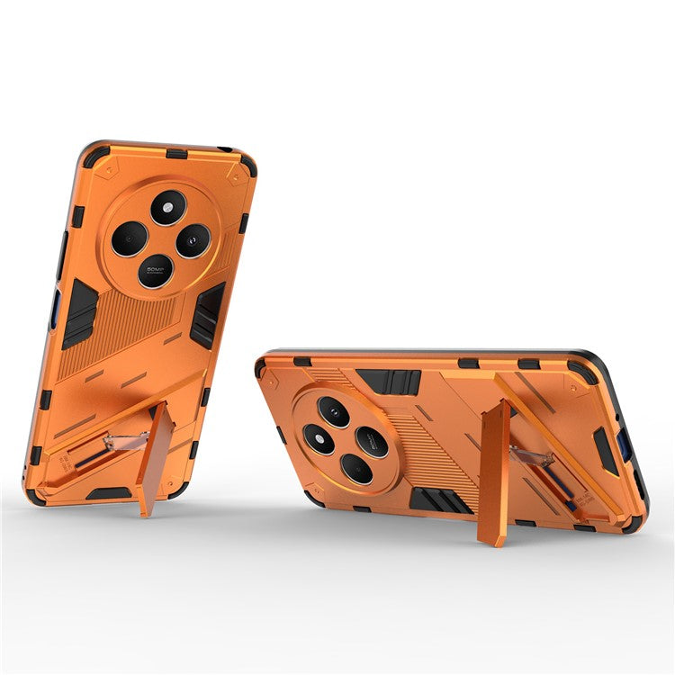 For Xiaomi Poco C75 4G / Redmi 14R 5G / 14C 4G Case PC+TPU Shockproof Phone Cover with Kickstand - Orange