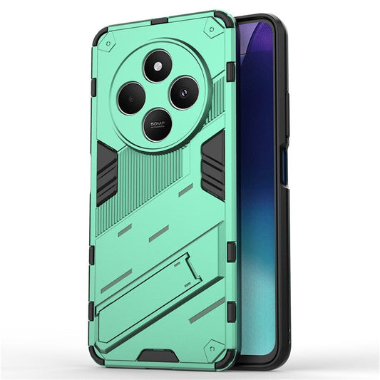 For Xiaomi Poco C75 4G / Redmi 14R 5G / 14C 4G Case PC+TPU Shockproof Phone Cover with Kickstand - Green