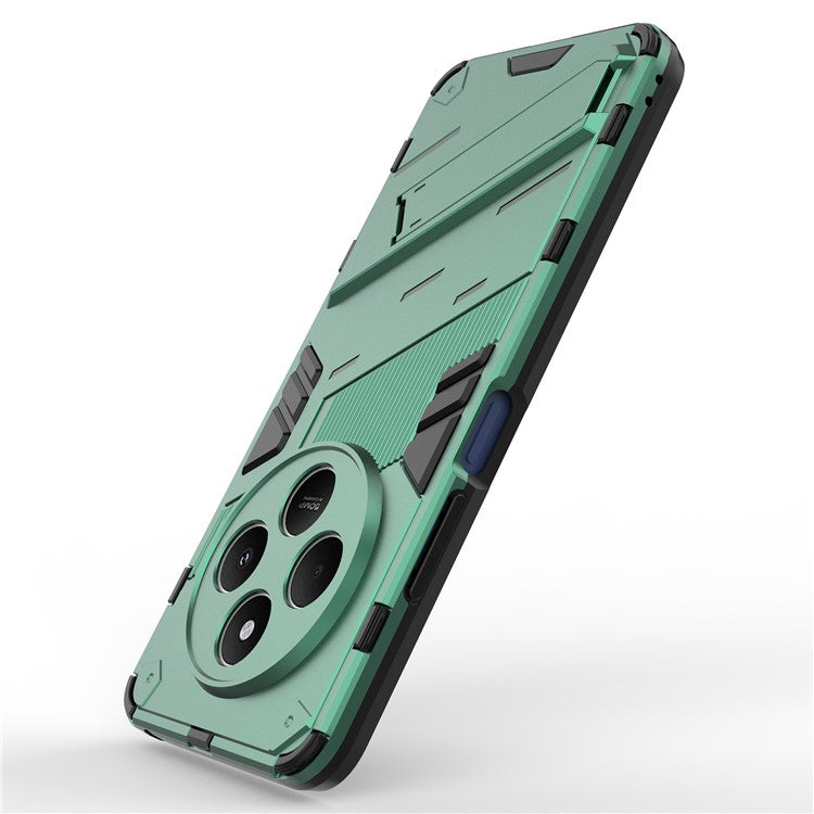 For Xiaomi Poco C75 4G / Redmi 14R 5G / 14C 4G Case PC+TPU Shockproof Phone Cover with Kickstand - Green