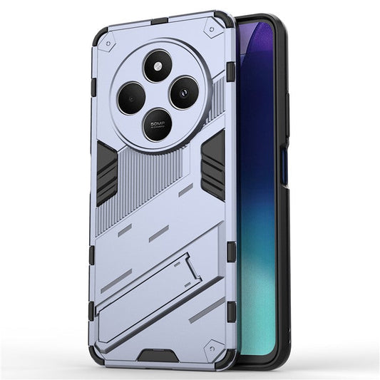 For Xiaomi Poco C75 4G / Redmi 14R 5G / 14C 4G Case PC+TPU Shockproof Phone Cover with Kickstand - Dark Blue