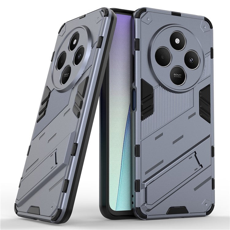 For Xiaomi Poco C75 4G / Redmi 14R 5G / 14C 4G Case PC+TPU Shockproof Phone Cover with Kickstand - Dark Blue
