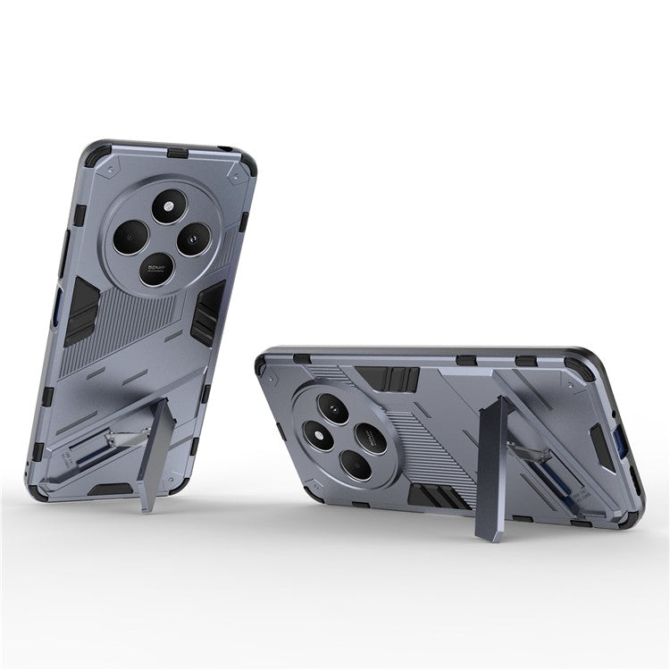 For Xiaomi Poco C75 4G / Redmi 14R 5G / 14C 4G Case PC+TPU Shockproof Phone Cover with Kickstand - Dark Blue