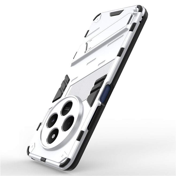 For Xiaomi Poco C75 4G / Redmi 14R 5G / 14C 4G Case PC+TPU Shockproof Phone Cover with Kickstand - White