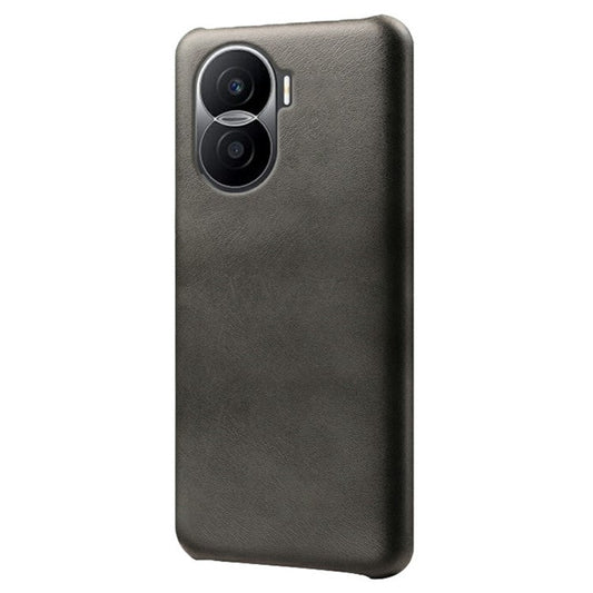For Honor X40i 5G Slim Shockproof Phone Cover Calf Texture PU Leather Coated Hard PC Anti-Scratch Phone Case - Black