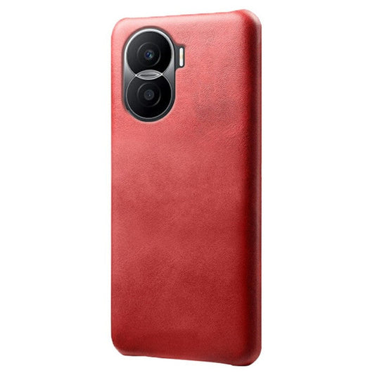 For Honor X40i 5G Slim Shockproof Phone Cover Calf Texture PU Leather Coated Hard PC Anti-Scratch Phone Case - Red