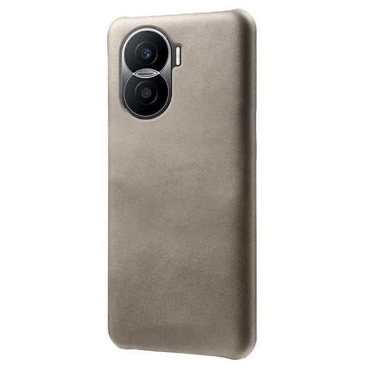 For Honor X40i 5G Slim Shockproof Phone Cover Calf Texture PU Leather Coated Hard PC Anti-Scratch Phone Case - Grey