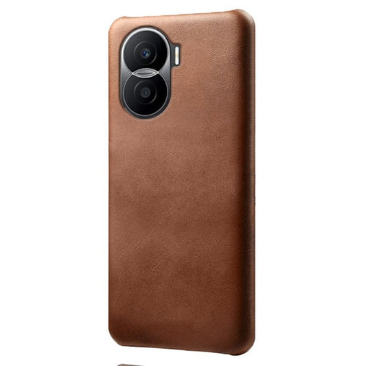 For Honor X40i 5G Slim Shockproof Phone Cover Calf Texture PU Leather Coated Hard PC Anti-Scratch Phone Case - Brown