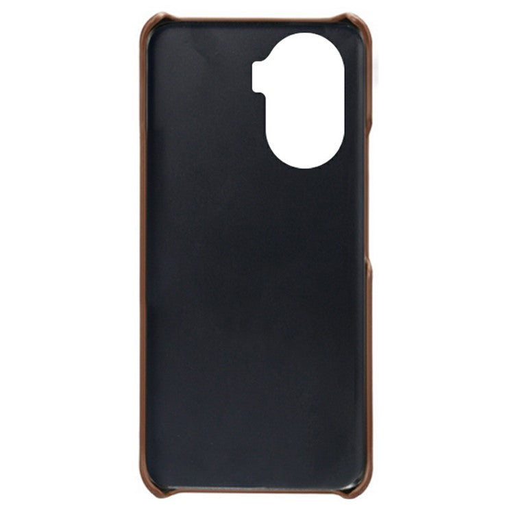 For Honor X40i 5G Slim Shockproof Phone Cover Calf Texture PU Leather Coated Hard PC Anti-Scratch Phone Case - Brown