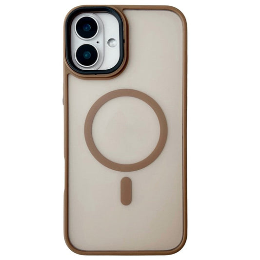 For iPhone 16 Plus Case Compatible with MagSafe Skin-Touch Matte Anti-Drop TPU+PC Phone Cover - Desert Gold