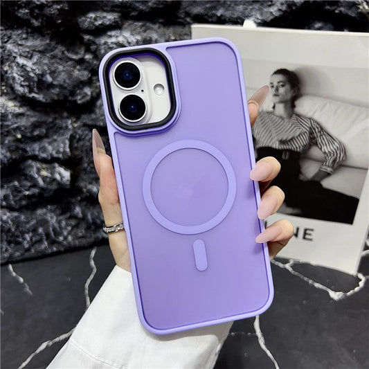 For iPhone 16 Plus Case Compatible with MagSafe Skin-Touch Matte Anti-Drop TPU+PC Phone Cover - Light Purple