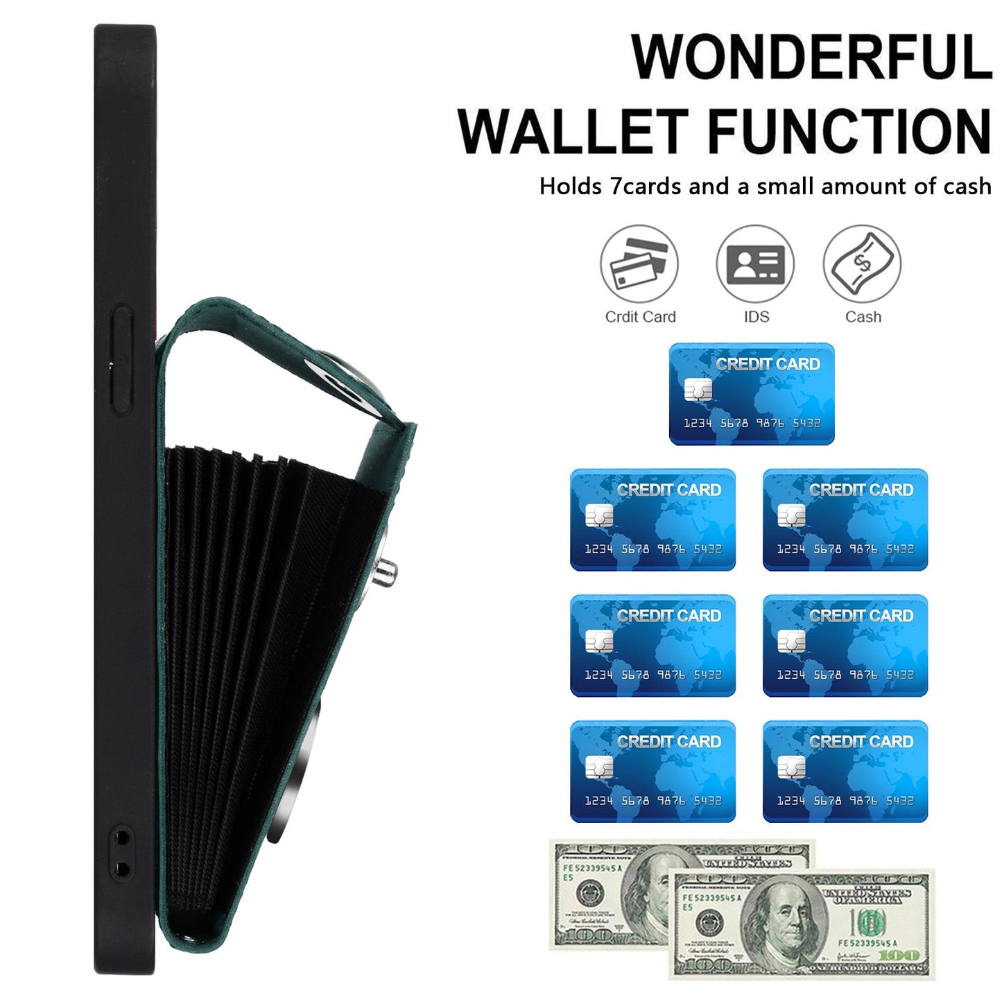 For Google Pixel 8a Case YB Leather Coating Series-7 Card Holder Leather TPU Phone Cover with Kickstand - Green