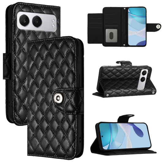 For OnePlus Nord 4 Case YB Imprinting Series-8 Leather Wallet Phone Cover with 7 Card Slots - Black