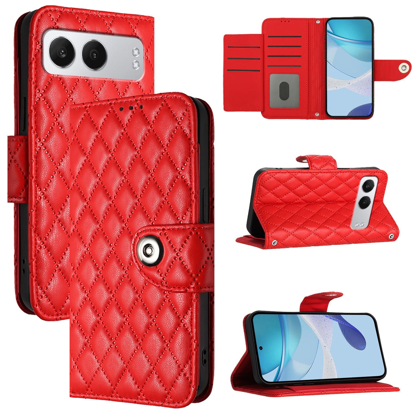 For OnePlus Nord 4 Case YB Imprinting Series-8 Leather Wallet Phone Cover with 7 Card Slots - Red