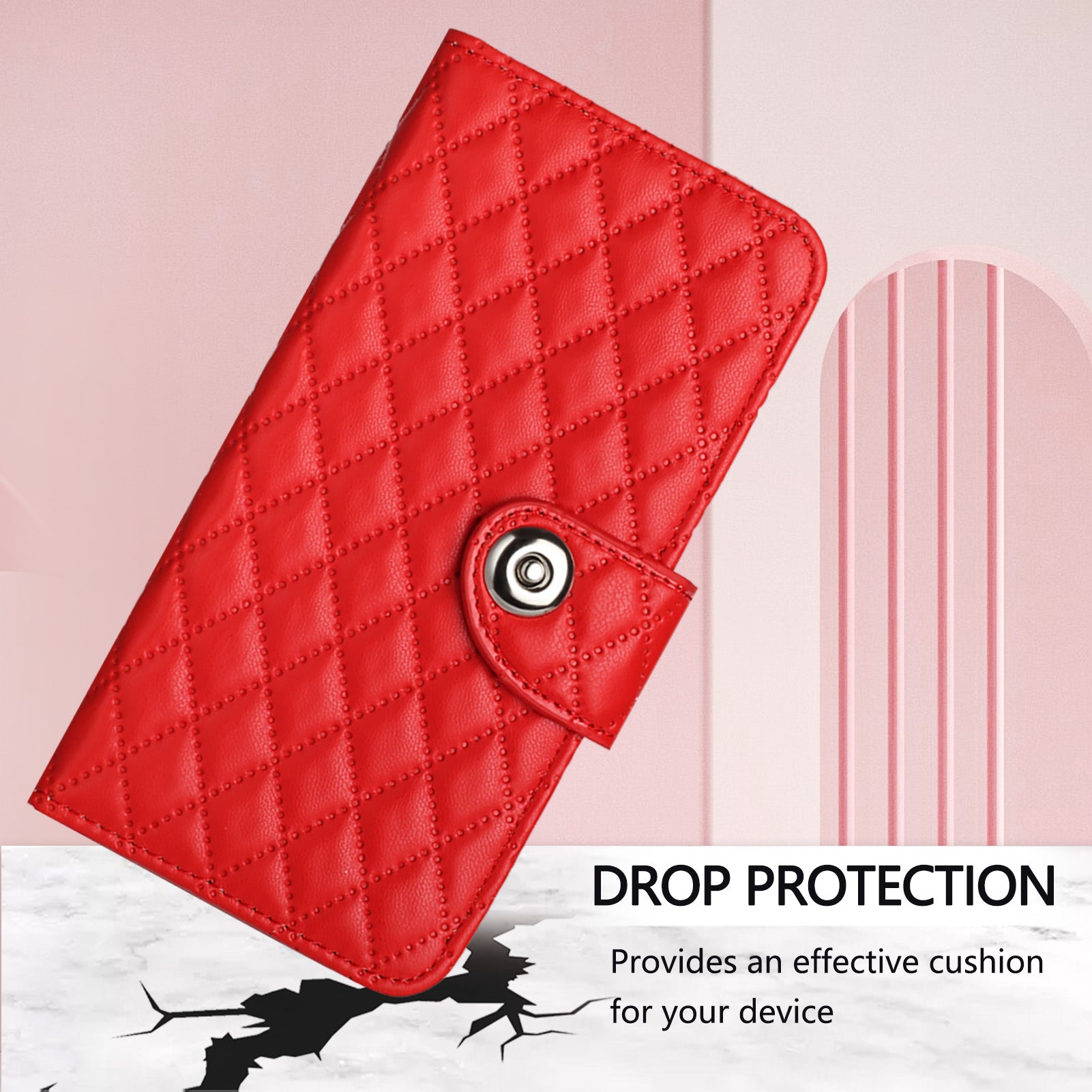 For Samsung Galaxy A16 5G / A16 4G Case YB Imprinting Series-8 Leather Wallet Phone Cover with 7 Card Slots - Red