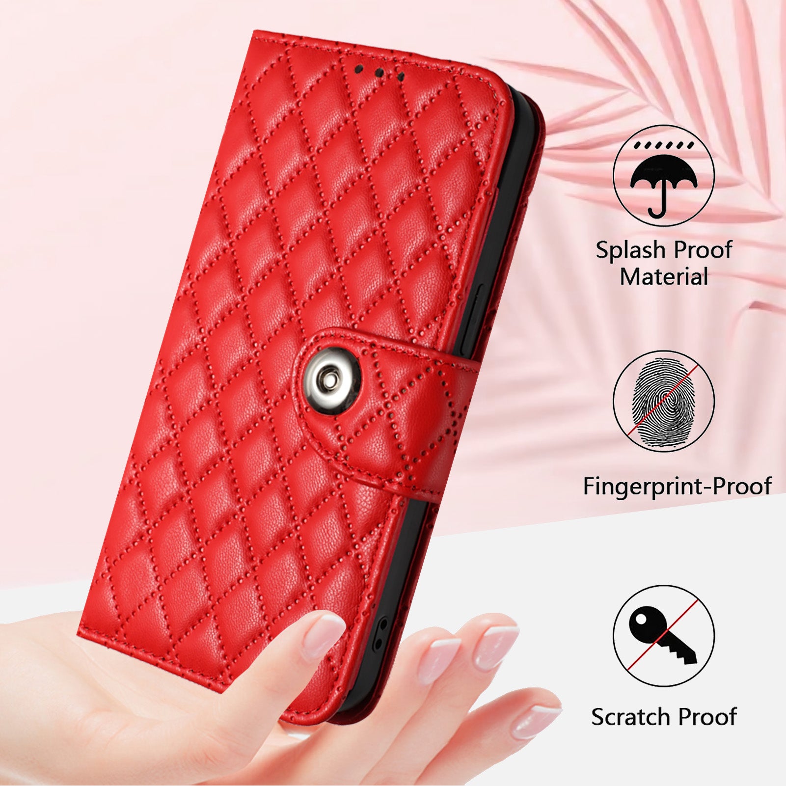 For Samsung Galaxy A16 5G / A16 4G Case YB Imprinting Series-8 Leather Wallet Phone Cover with 7 Card Slots - Red