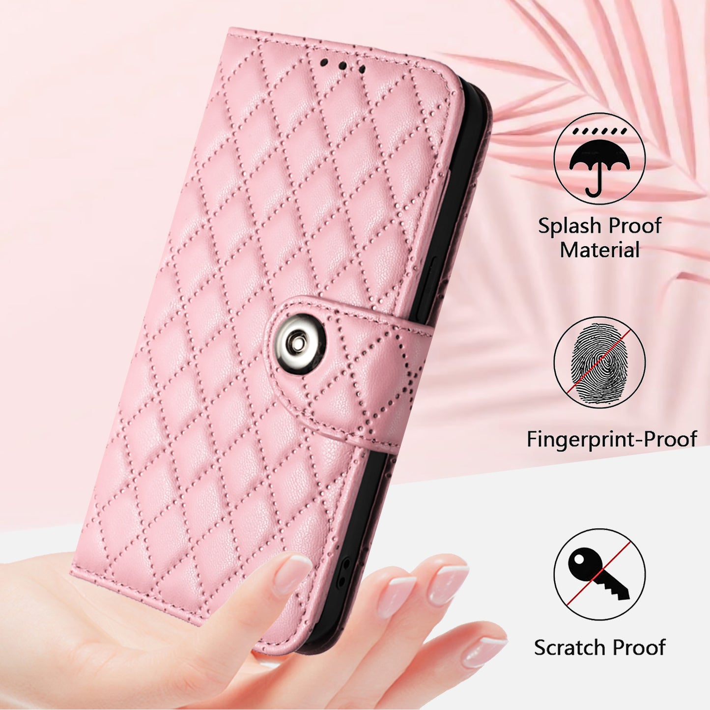 For Samsung Galaxy A16 5G / A16 4G Case YB Imprinting Series-8 Leather Wallet Phone Cover with 7 Card Slots - Pink