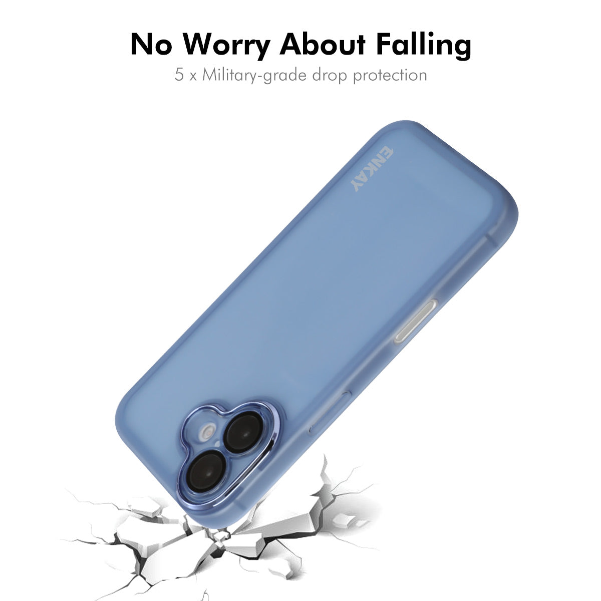 For iPhone 16 Plus ENKAY HAT PRINCE Case Matte TPU Phone Cover with Lens Film + 9H Glass Protector - Purple