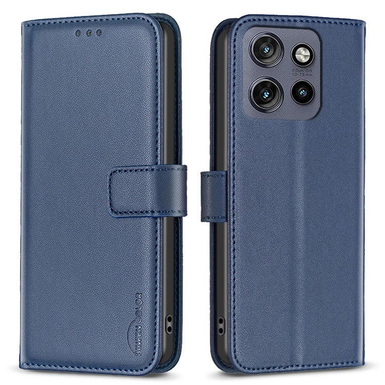 BINFEN COLOR BF17 For Motorola Edge 50 Neo 5G / Moto S50 5G / Thinkphone 25 5G Case Wallet Folio Flip Leather Cover - Blue