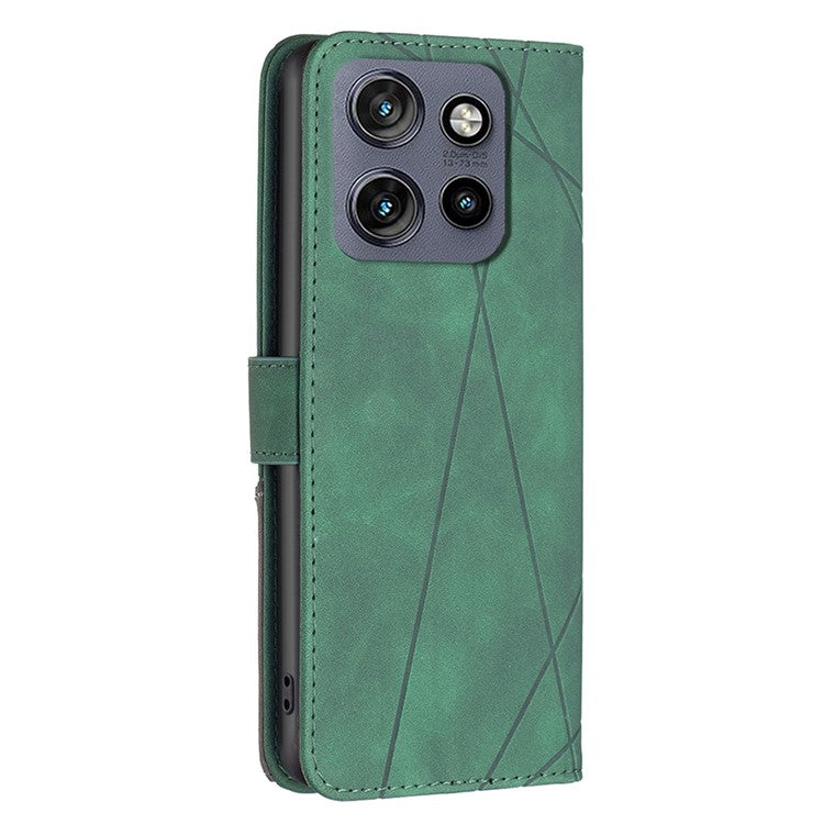 BINFEN COLOR BF05 For Motorola Edge 50 Neo 5G / Moto S50 5G / Thinkphone 25 5G Case Leather Phone Cover Wallet Stand - Green